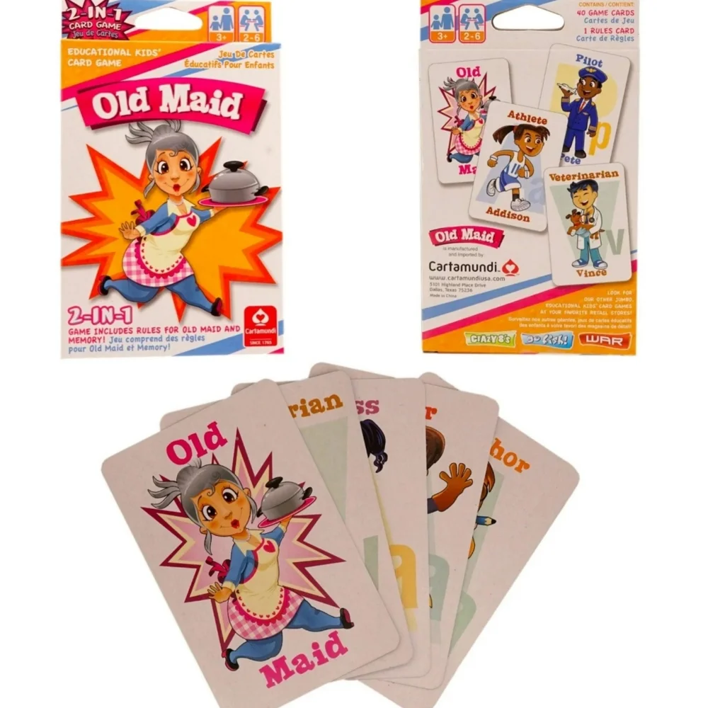 Cartamundi Kids Card Games Set Of 3 Old Maid Tug Of War Scissors Paper Stone